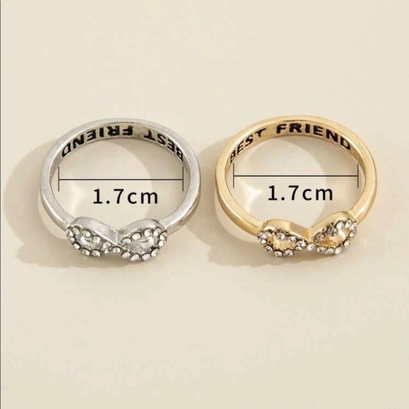 Best Friend Infinity Gold And Silver Ring Set - Picture 4 of 12